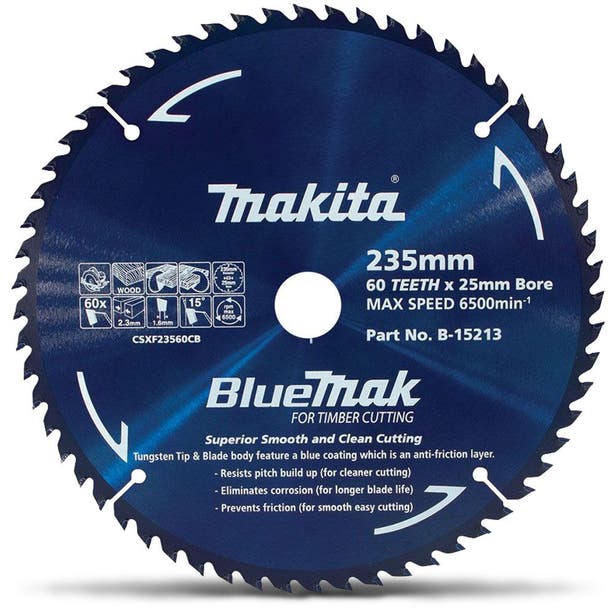 MAKITA 235mm 60T TCT Circular Saw Blade for Wood Cutting - BLUEMAK B-15213