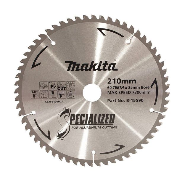 MAKITA 210mm 60T TCT Circular Saw Blade for Aluminium Cutting - SPECIALIZED B-15590