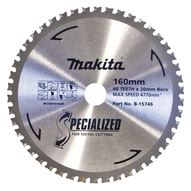 MAKITA 160mm 46T TCT Circular Saw Blade for Metal Cutting - SPECIALIZED B-15746