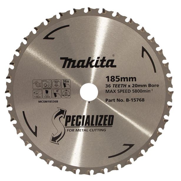 MAKITA 185mm 36T TCT Circular Saw Blade for Metal Cutting - SPECIALIZED B-15768