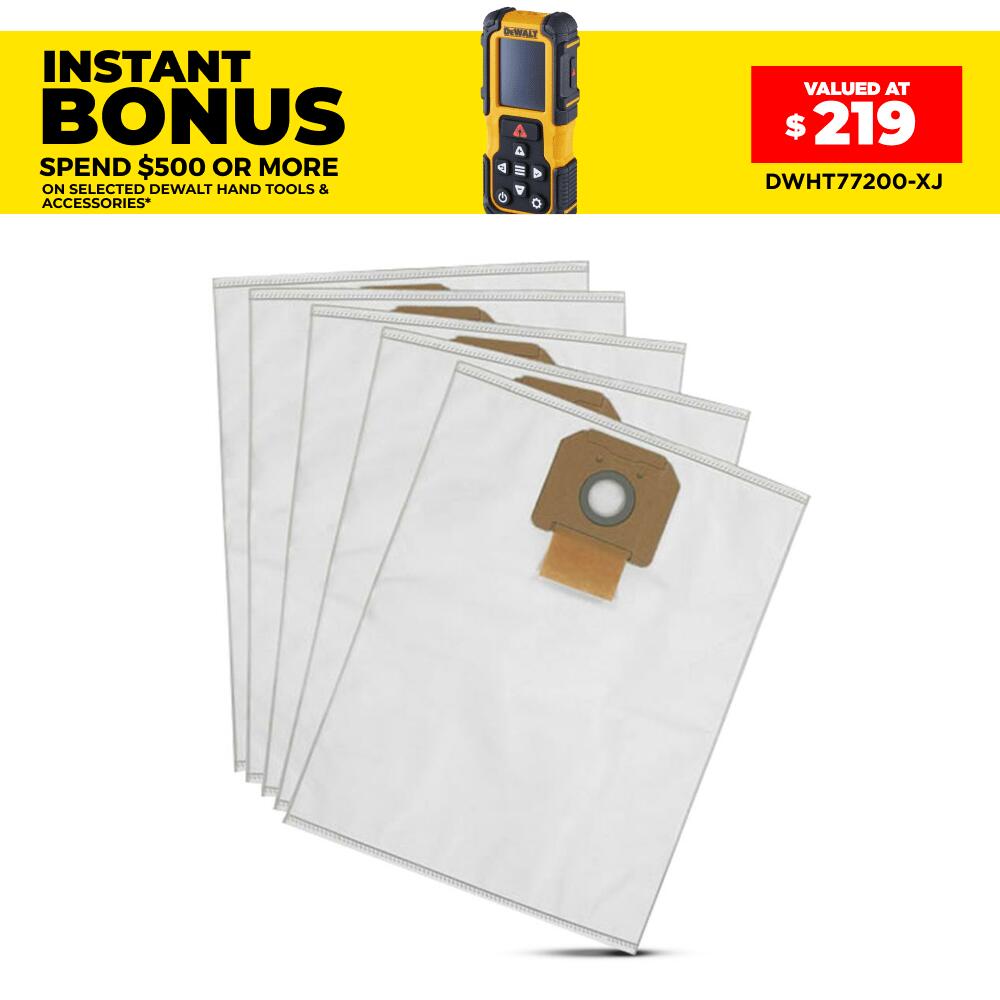 DeWalt DWV9402XJ 5-pack Fleece Dust Bag Suits DWV902M-XE