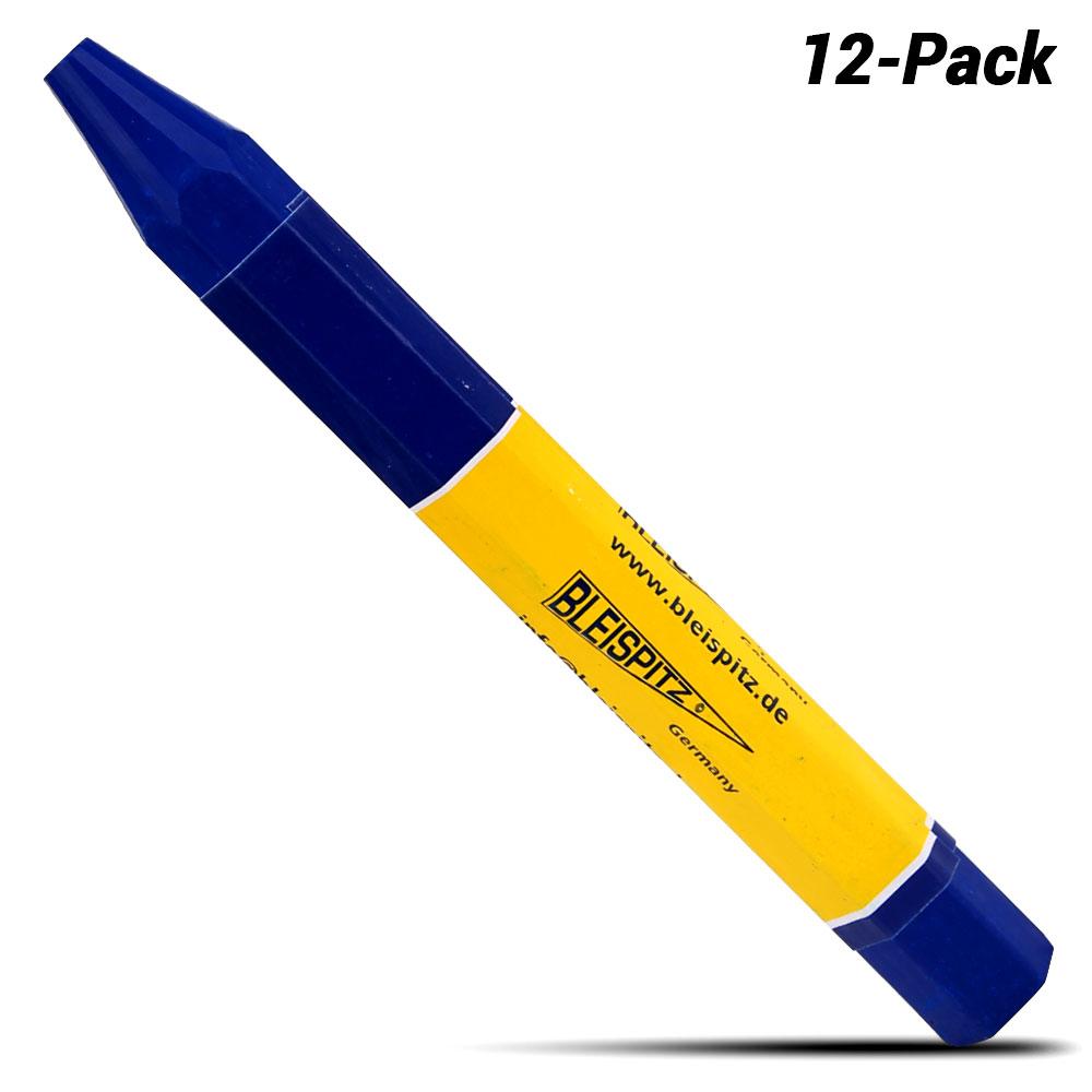 Bleispitz 0204 12-Pack 12mm Blue Lumber Crayons - MADE IN EUROPE