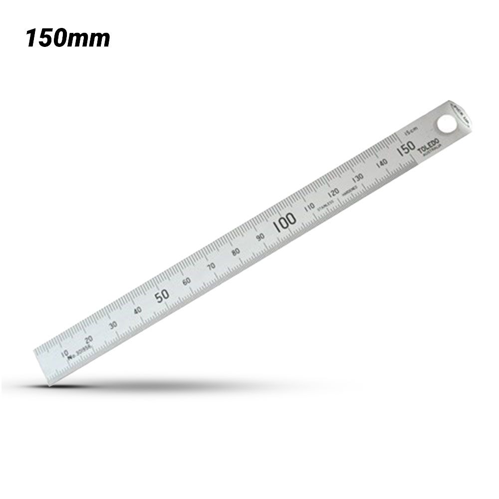 Toledo 301956 150mm Stainless Steel Single Sided Easy Pick-Up Rule - Metric