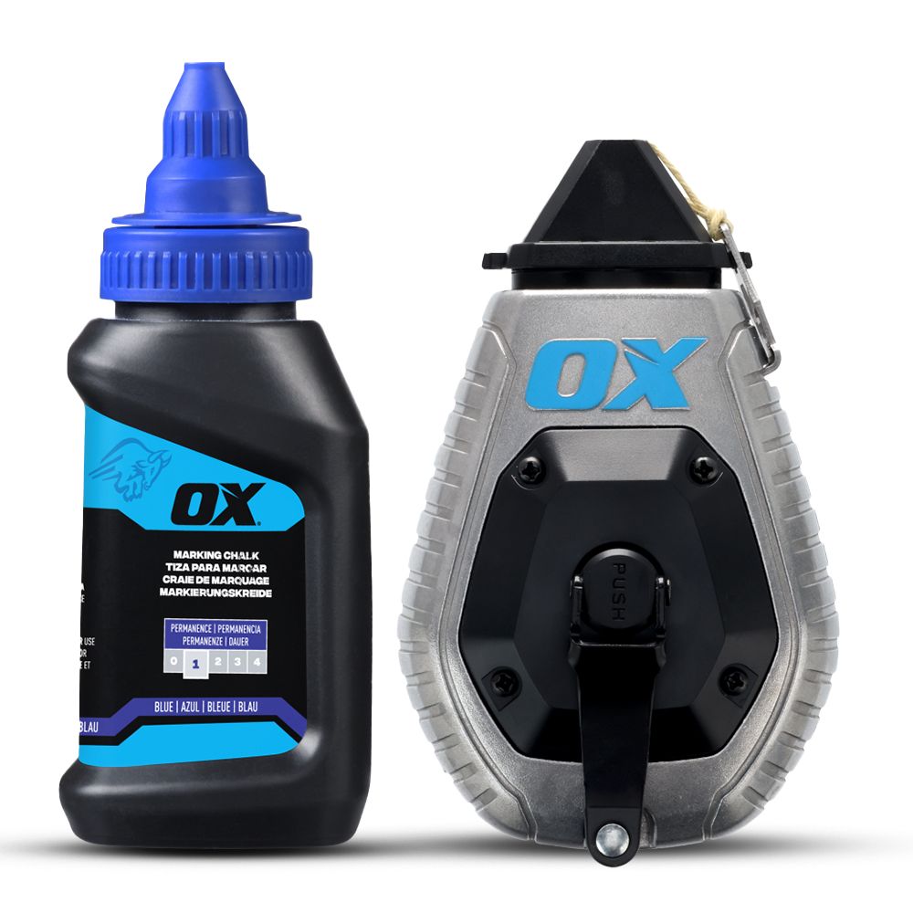 OX Tools OX-P630701 PRO 30m (100") Aluminium Chalk Reel Value Pack