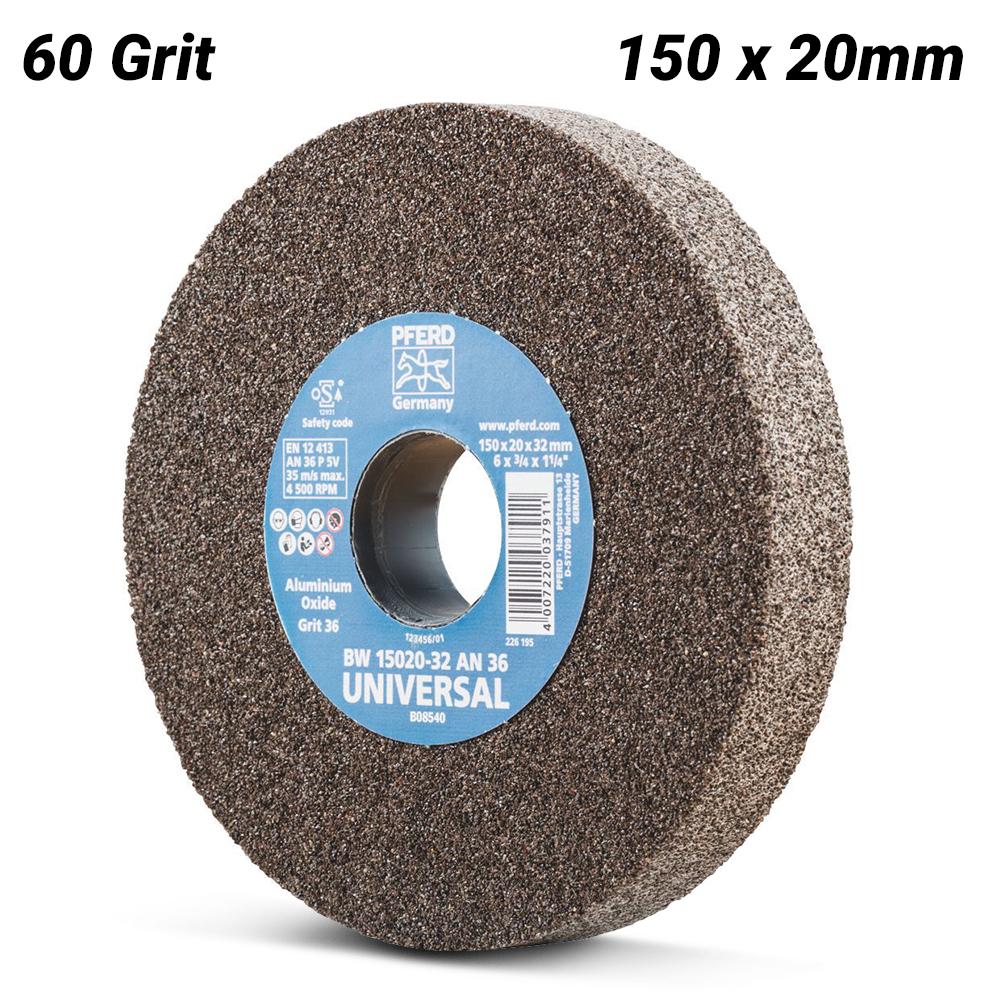 PFERD 39008423 150mm (6") Aluminium Oxide 60 Grit Universal Bench Grinding Wheel