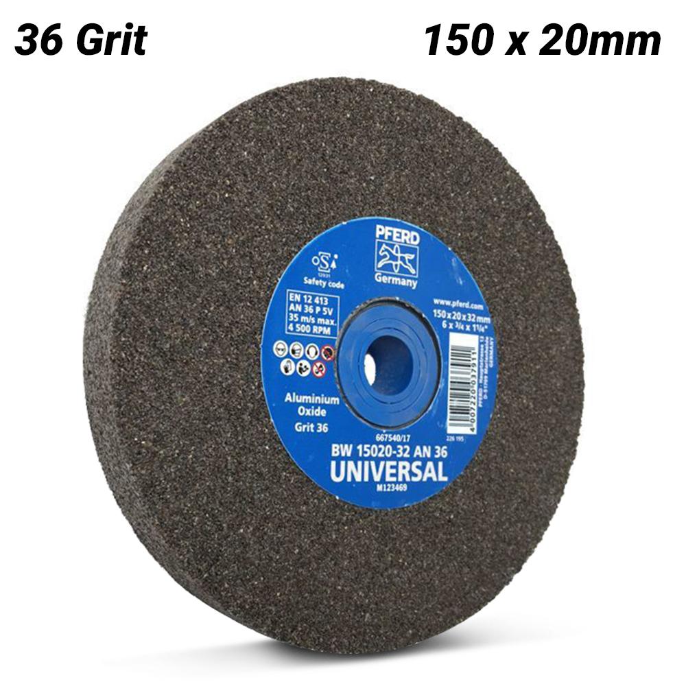 PFERD 39009708 150mm (6") Aluminium Oxide 36 Grit Universal Bench Grinding Wheel