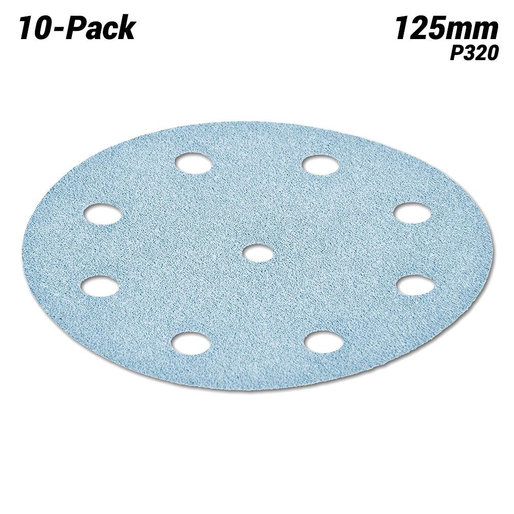 Festool STF D125/90 P320 GR/10x (497150) 10-Pack 125mm (5") 9 Hole P320 Grit Granat Abrasive Discs