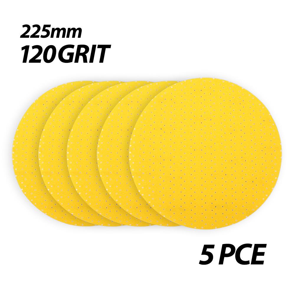 Bayer SP120 120 Grit 225mm (8.8") 5pce Multi-Hole Velcro Sanding Paper