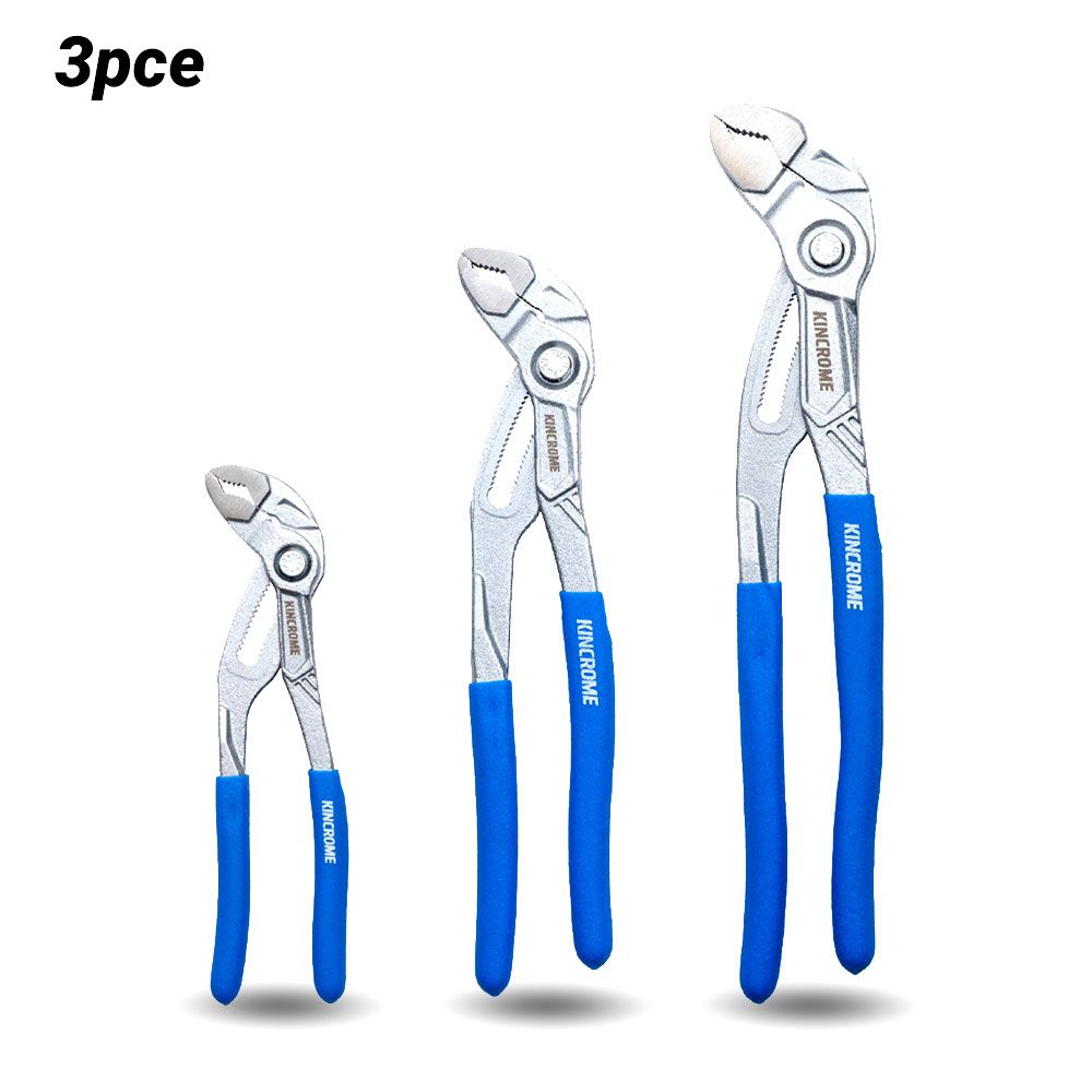 Kincrome K4814 3pce 180mm, 250mm & 300mm Water Pump Multi-Grip Plier Set