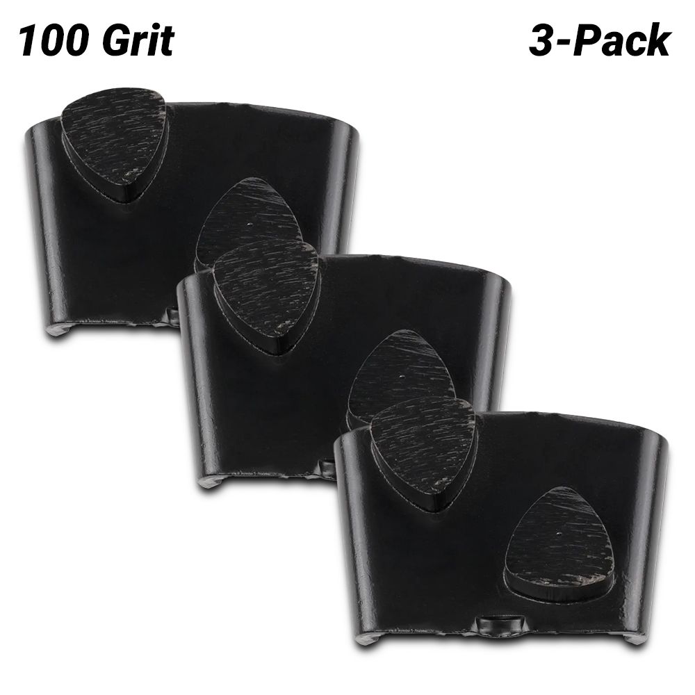 Husqvarna 546333103 3-Pack VARI-GRIND EZ H100 Double Segment Grinding Shoe - Hard Concrete