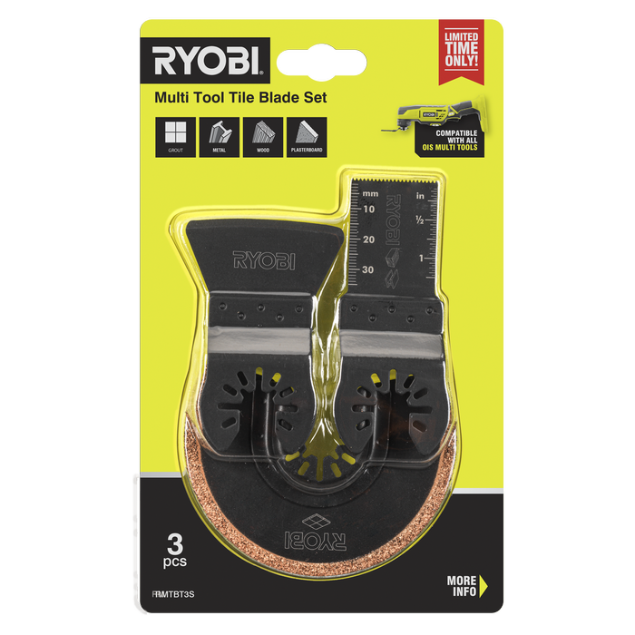 Ryobi 3 Piece Multi Tool Tile Blade Set