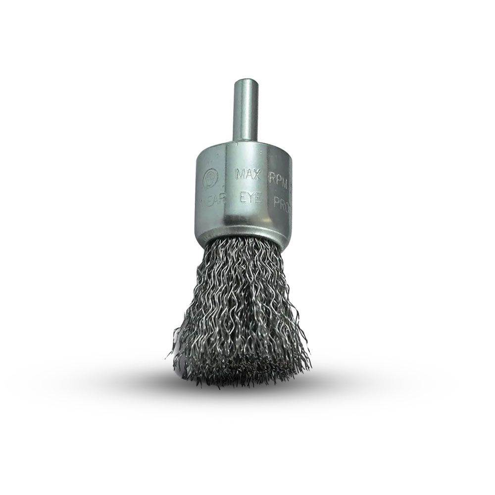 ITM TM7013-025 25mm 1/4" Round Shank High Speed Crimp Wire End Brush