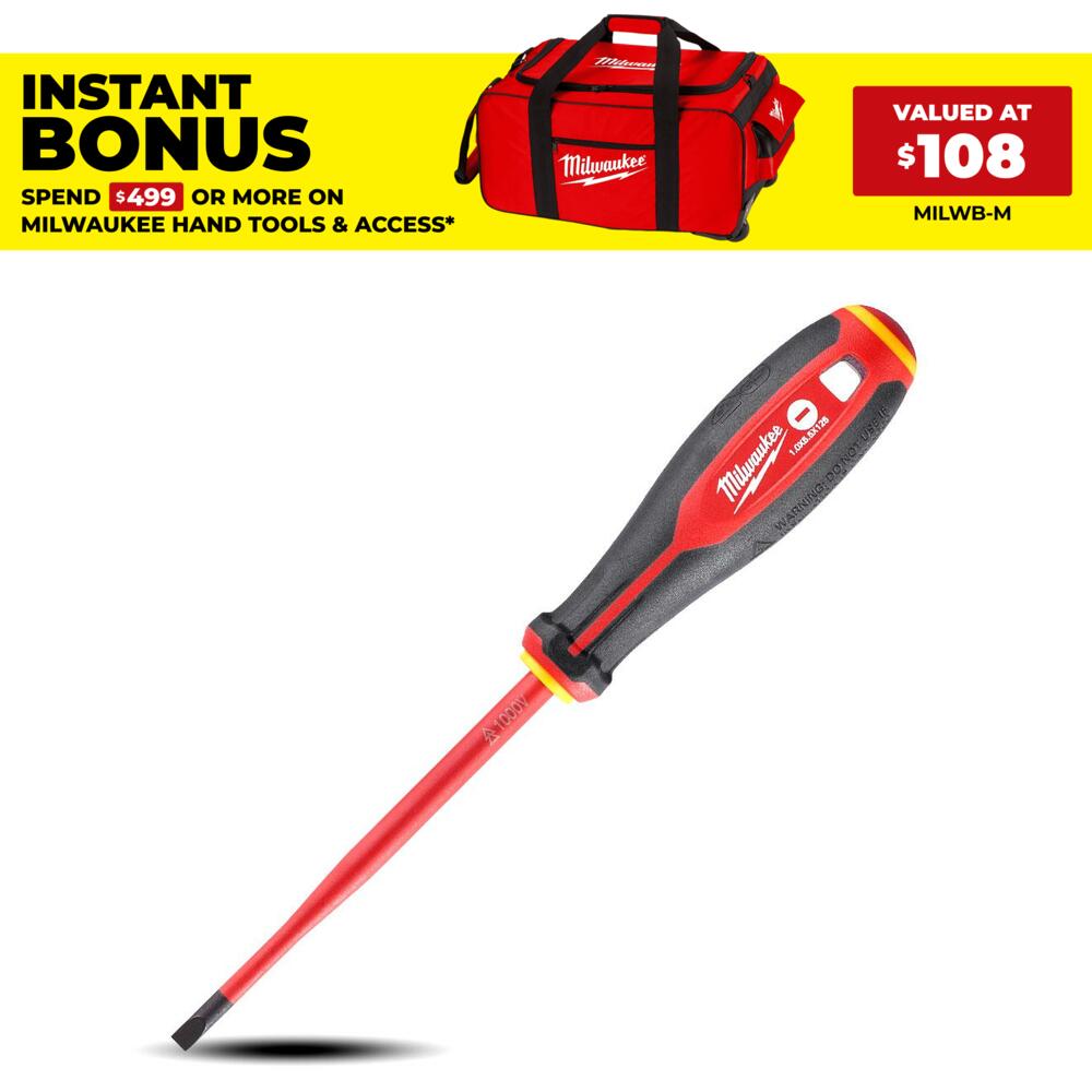 Milwaukee 4932478716 Slotted 1.0mm x 5.5mm x 125mm VDE Screwdriver