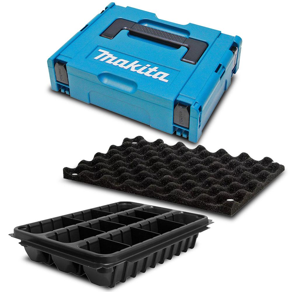 Makita MAKPAC108 Makpack Case 1 With 3 Row Storage and Sponge & Pin Set