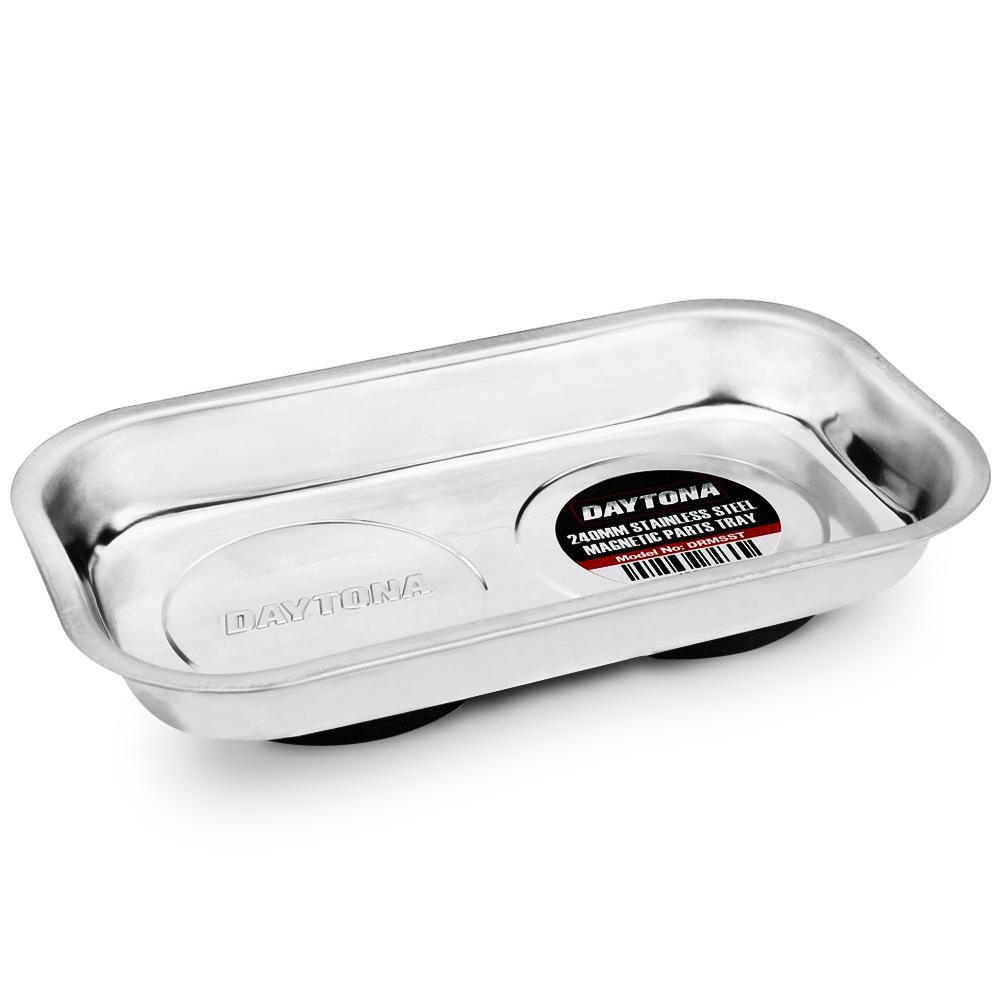 Daytona DRMSST 240mm Rectangular Double Magnetic Stainless Steel Parts Tray