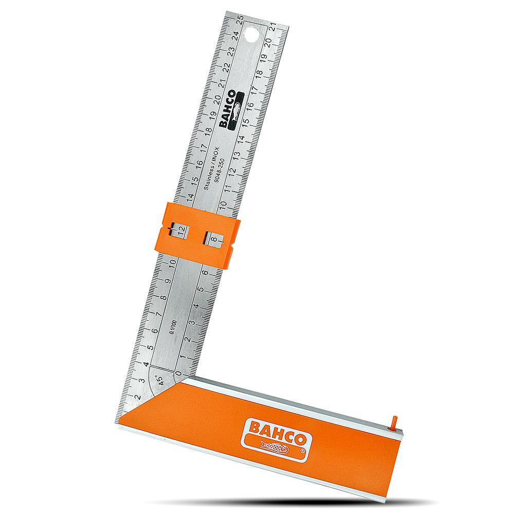 Bahco 9048-250 Bahco 9048-250 250mm (10") Square Ruler with Balance Pin & Removable Indicator