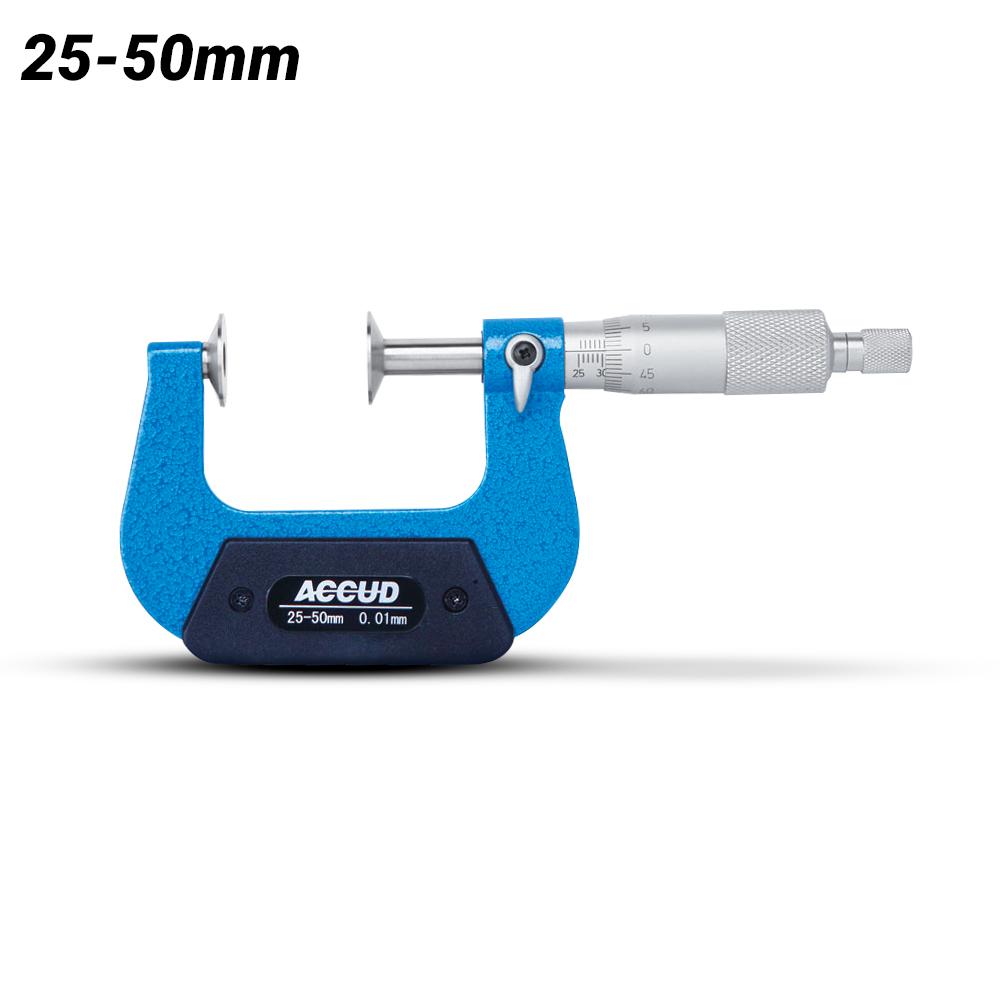 Accud AC-342-002-02 25-50mm (1-2") Outside Disc Micrometer
