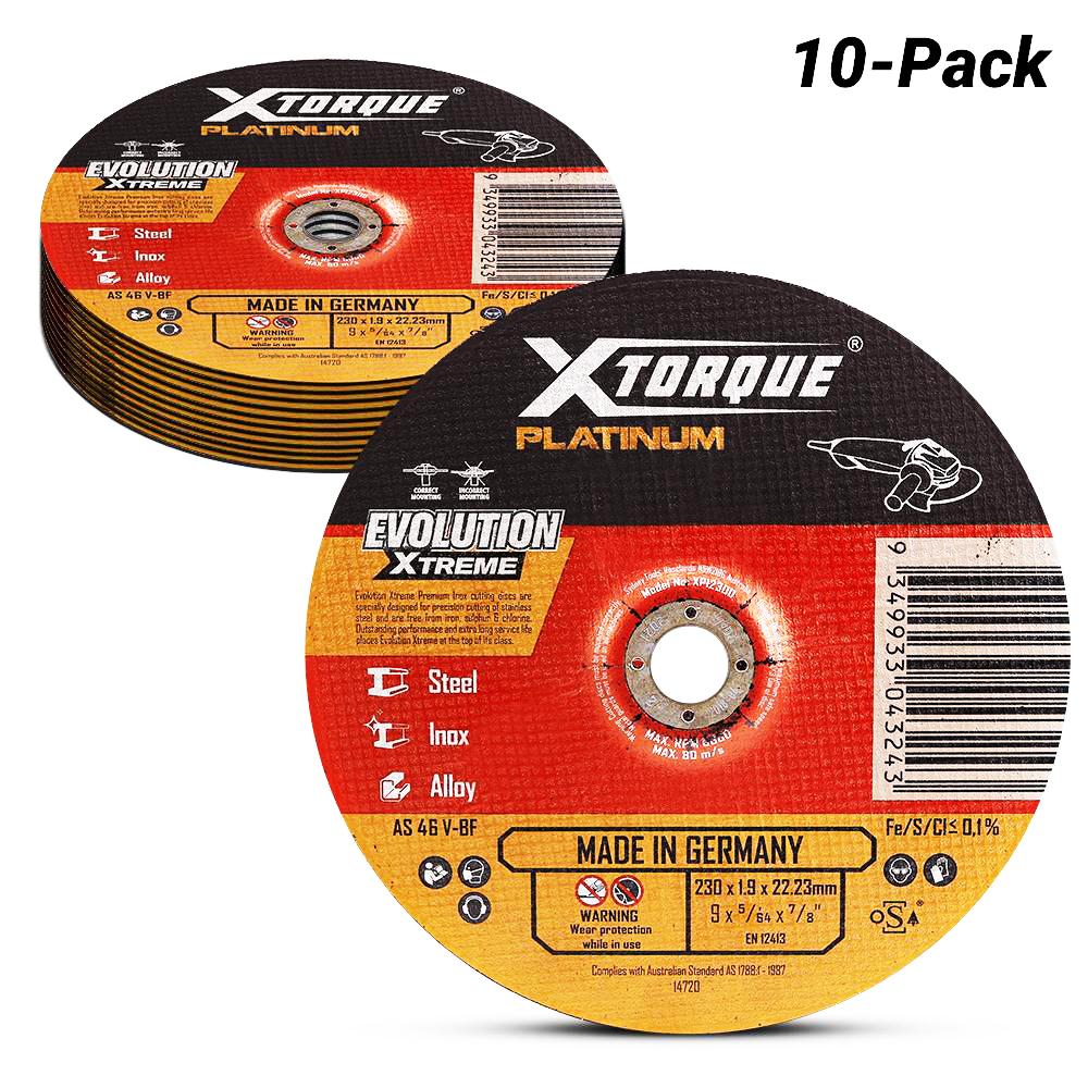 Xtorque XPI230D-10 Platinum 10-Pack 230mm (9") 1.9mm Platinum Inox Cutting Disc - MADE IN GERMANY