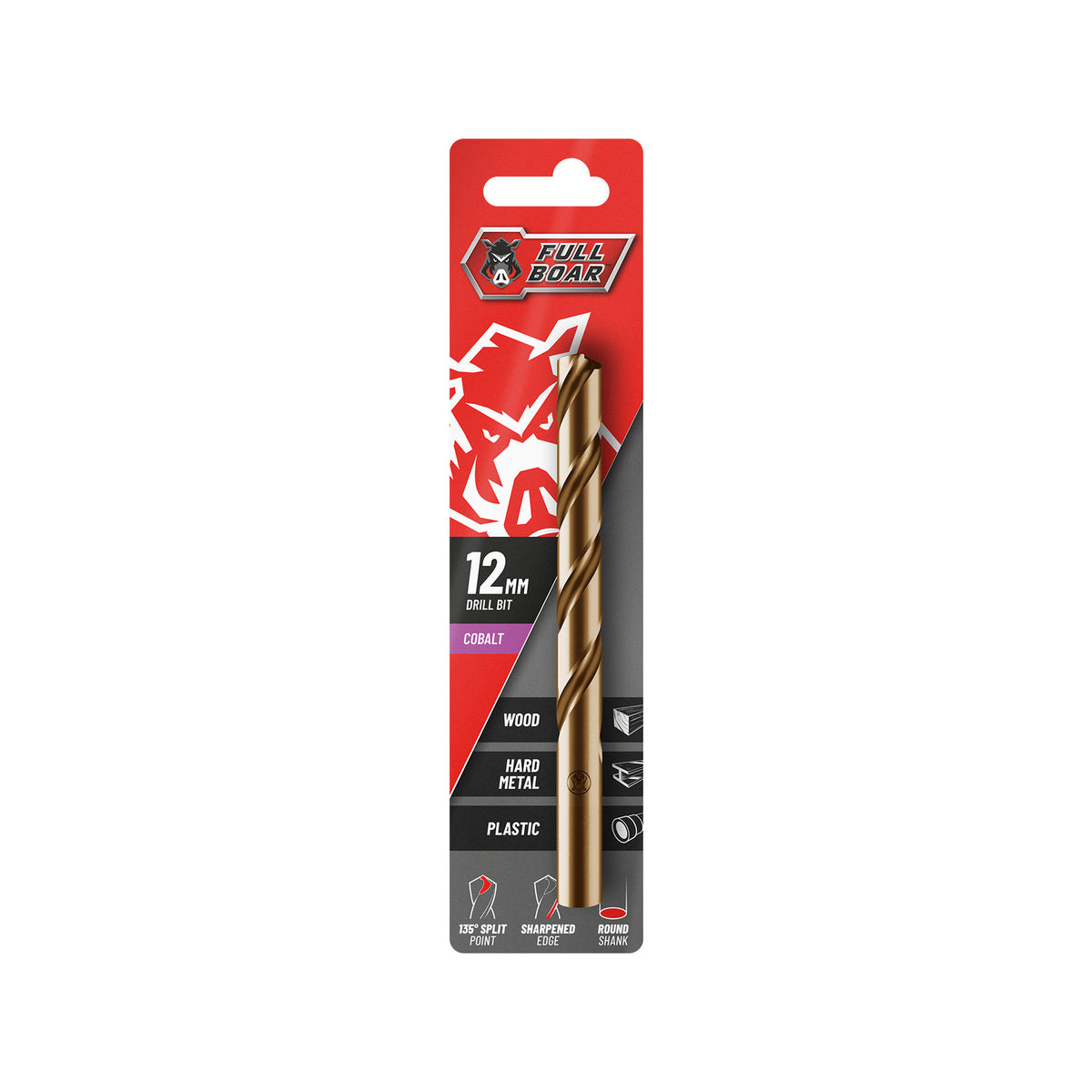 Full Boar 12mm M35 Cobalt Drill Bit