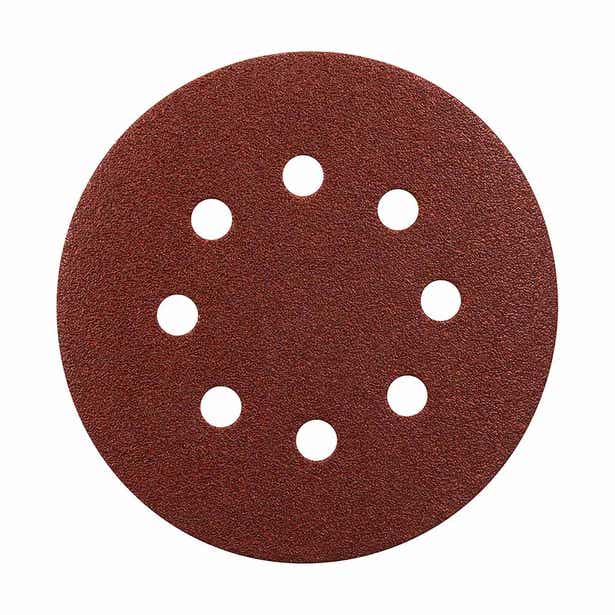 MAKITA 125mm 60G 8-Hole Hook & Loop Sanding Disc for Wood - 10 Piece P-43549