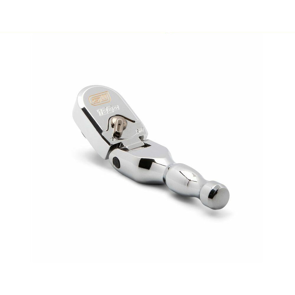 GEARWRENCH 81212XP 3/8" Drive 120XP™ Full Polish Chrome Stubby Flex Head Teardrop Ratchet 4-3/4"