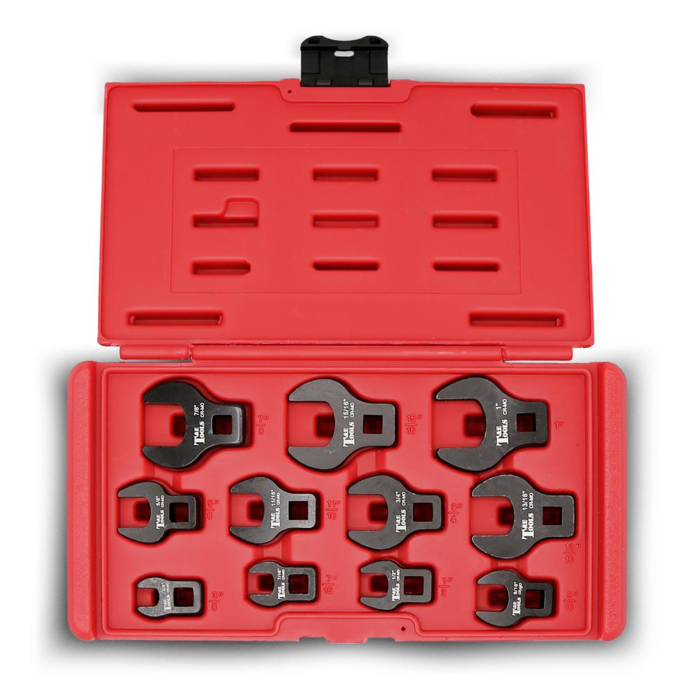 T&E Tools BCF55 11pce 3/8" Drive SAE Open End Crowsfoot Wrench Set