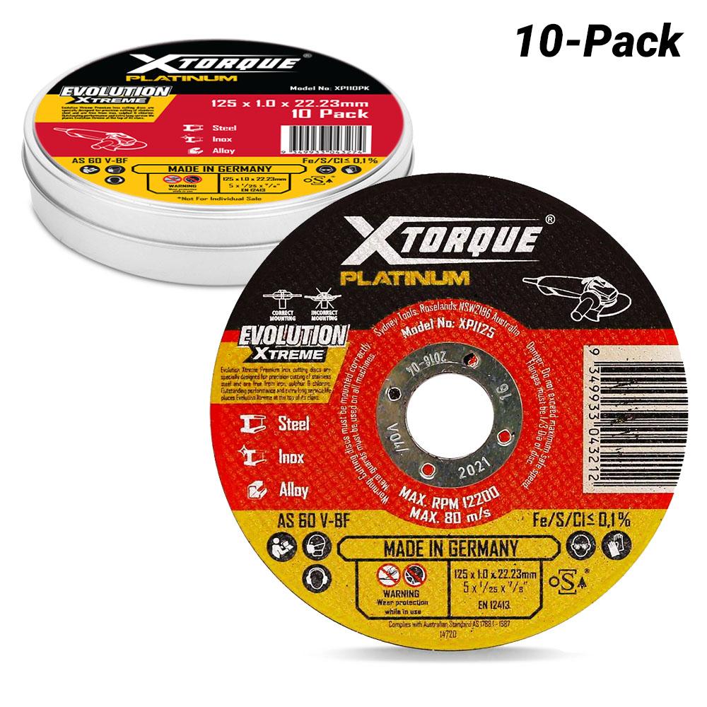 Xtorque XP110PK Platinum 10-Pack 125mm (5") 1.0mm Platinum Inox Cutting Disc - MADE IN GERMANY