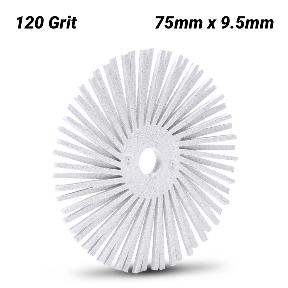 3M 61500139417 75mm x 9.5mm Scotch-Brite 120 Grit Angled Radial Bristle Disc