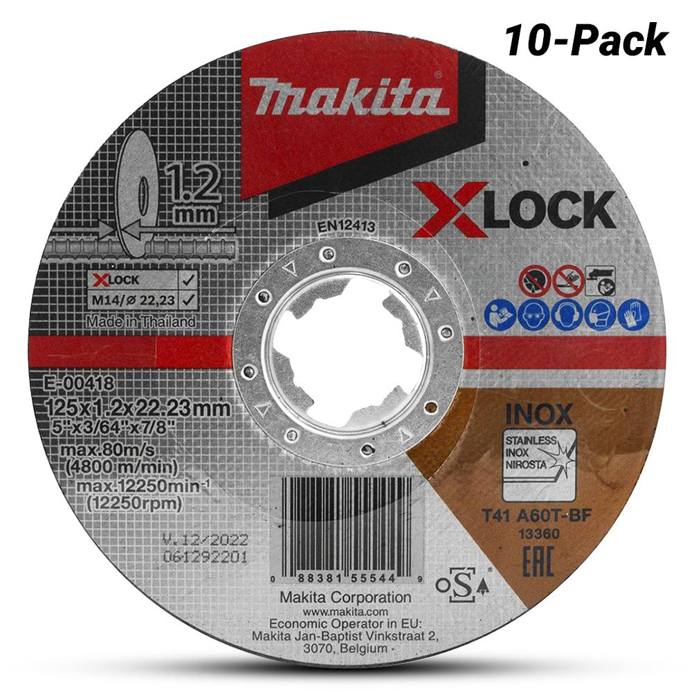 Makita E-00418-10 10-Pack 125mm (5") X-Lock Inox Cutting Disc
