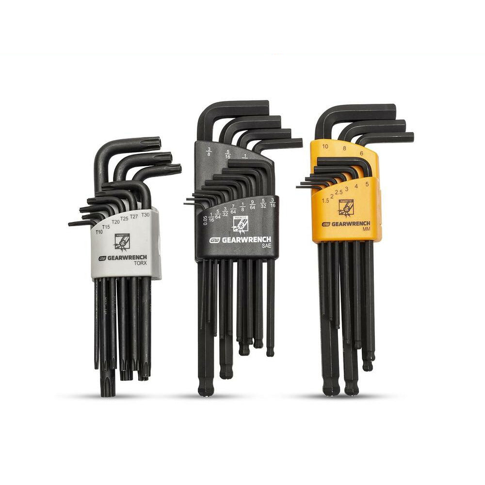 GEARWRENCH 83527 31pce SAE/Metric/Torx Magnetic Long Ball End Hex Key Set