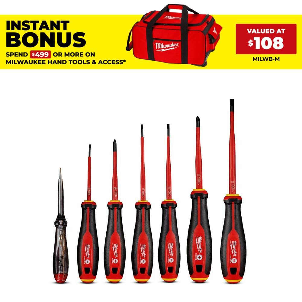 Milwaukee 4932478739 7pce 1000V VDE Screwdriver Set