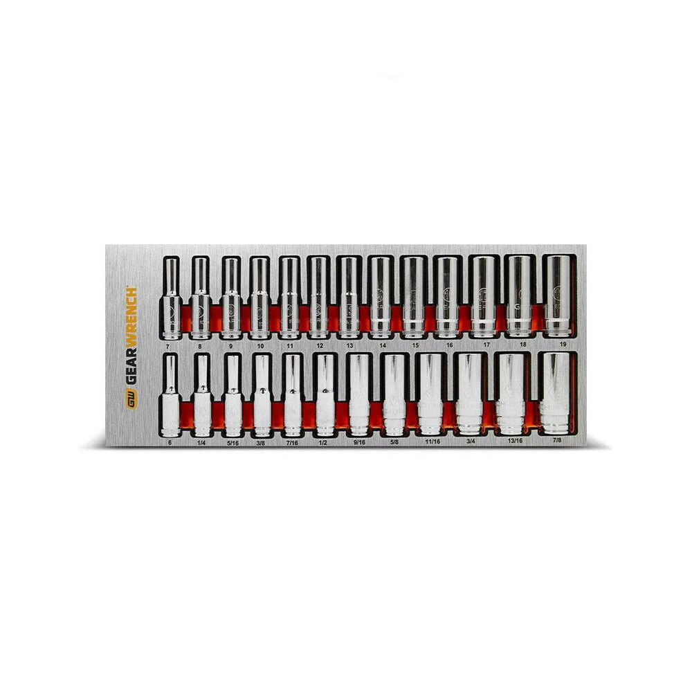 GEARWRENCH 83996 25pce SAE/Metric 3/8" Drive 6 Point Deep Socket Set in EVA Tray