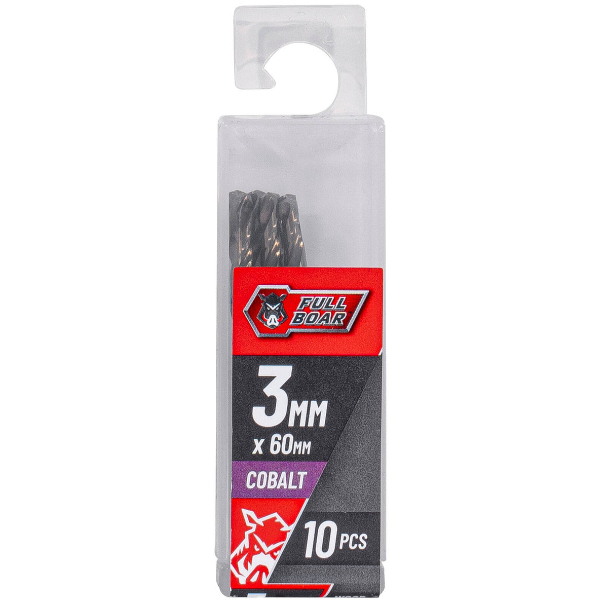 Full Boar 3mm M35 Cobalt Drill Bit - 10 Pack