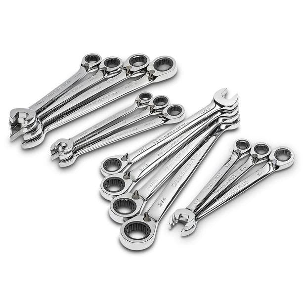 GEARWRENCH 14 Piece 12 Point Reversible Ratcheting Combination Wrench Set - METRIC/SAE 85142