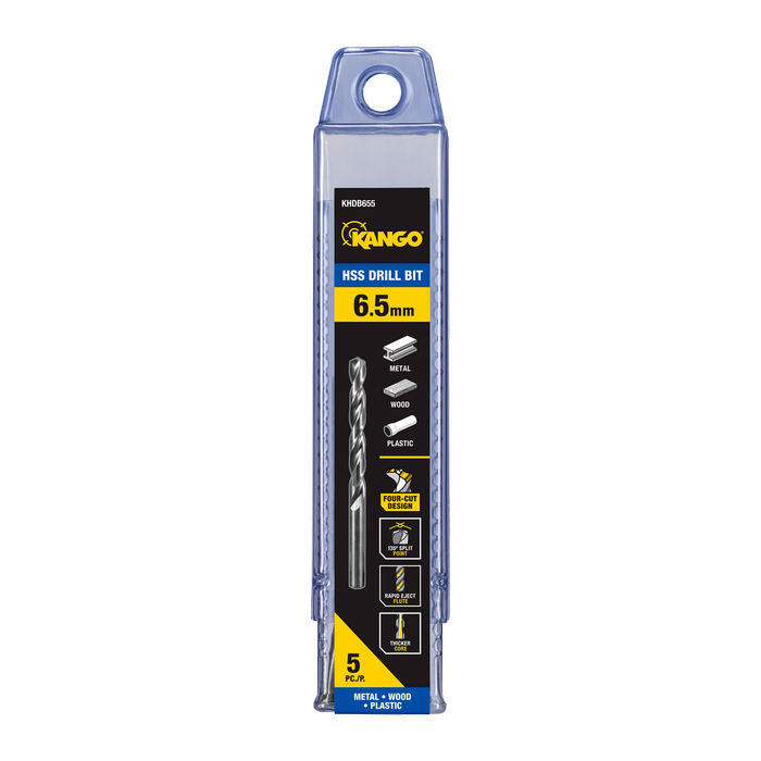 Kango 6.5mm HSS Drill Bit - 5 Pack