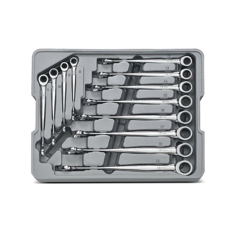 GEARWRENCH 85888 12pce 12 Point XL X-Beam Ratcheting Combination Metric Wrench Set