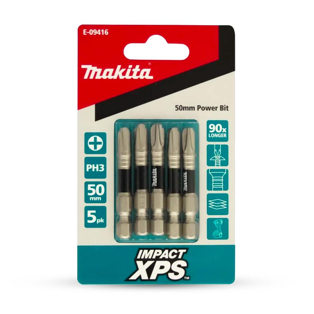Makita E-09416 5-Pack PH3 x 50mm Impact XPS Power Driver Bits