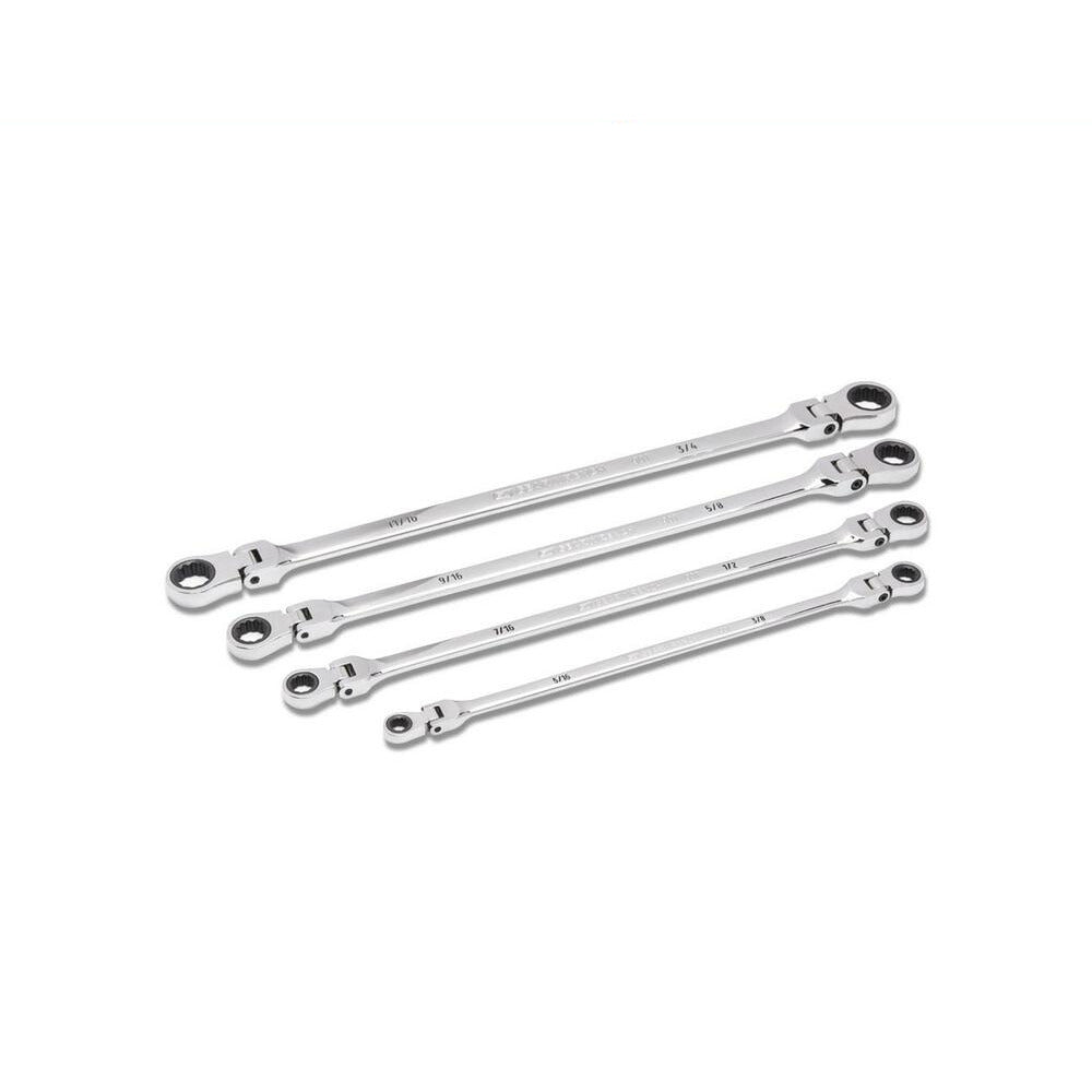 GEARWRENCH 86831 4 Pce 90-Tooth 12 Point SAE GearBox Double Flex Ratcheting Wrench Set