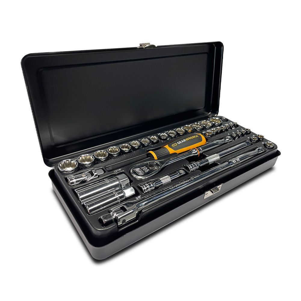 GEARWRENCH 87022 38pce 1/4" & 3/8" Drive 6 and 12 Point Metric & SAE Socket Set
