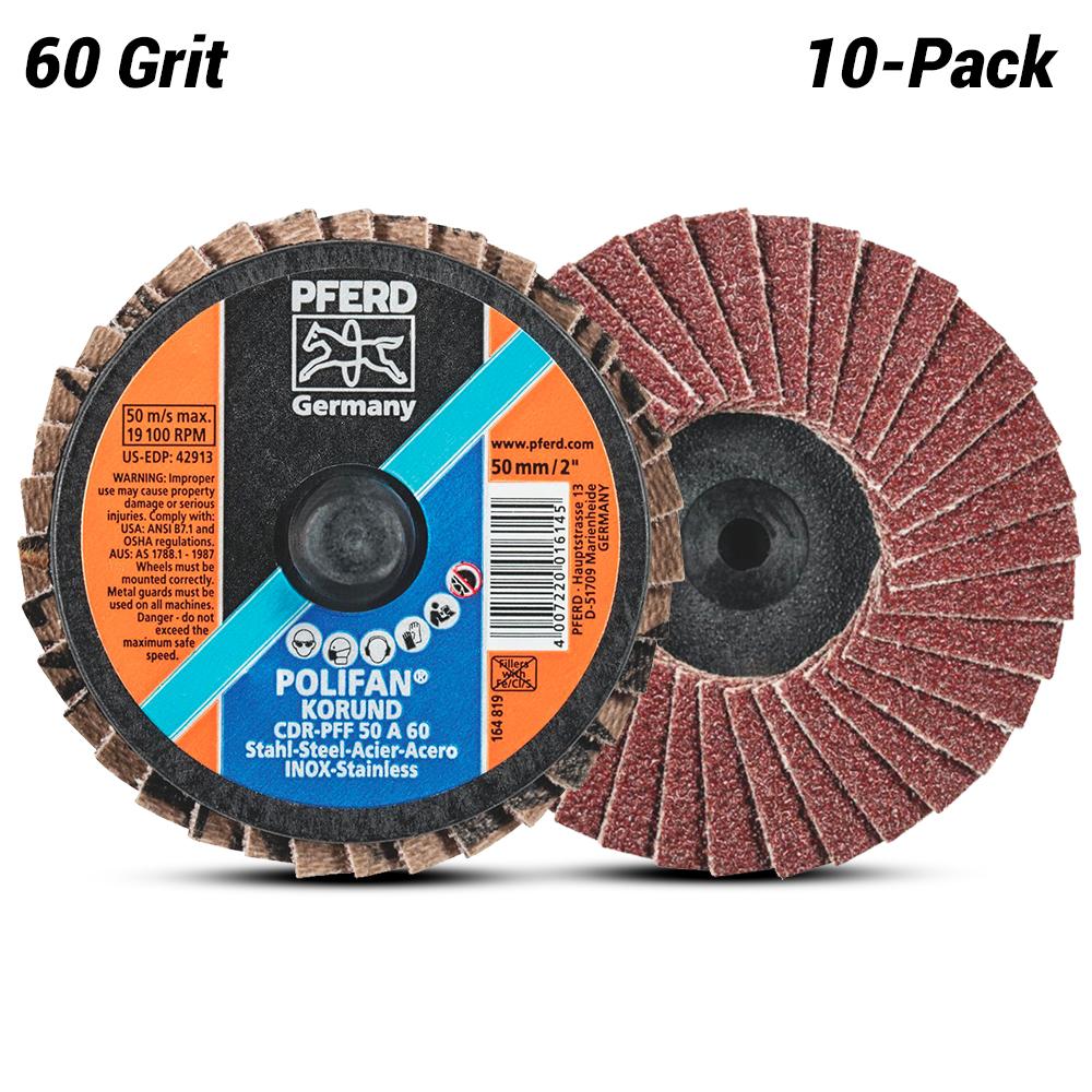 PFERD 47202528 10-pack 50mm (2") 60 Grit CombiDisc Polyfan Aluminium Oxide Mini Flap Disc