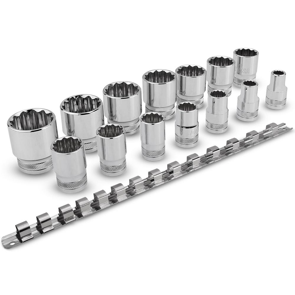 Daytona D12AFSET 14pce 1/2" Drive 12 Point 3/8"-1-3/16" AF Imperial Socket Set