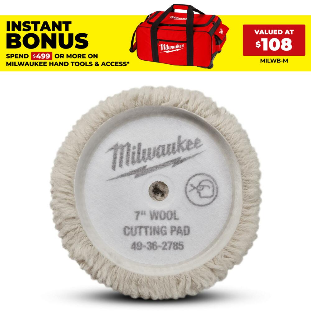 Milwaukee 49362785 180mm (7") Wool Cutting Pad to suit 18V Polisher M18FAP180