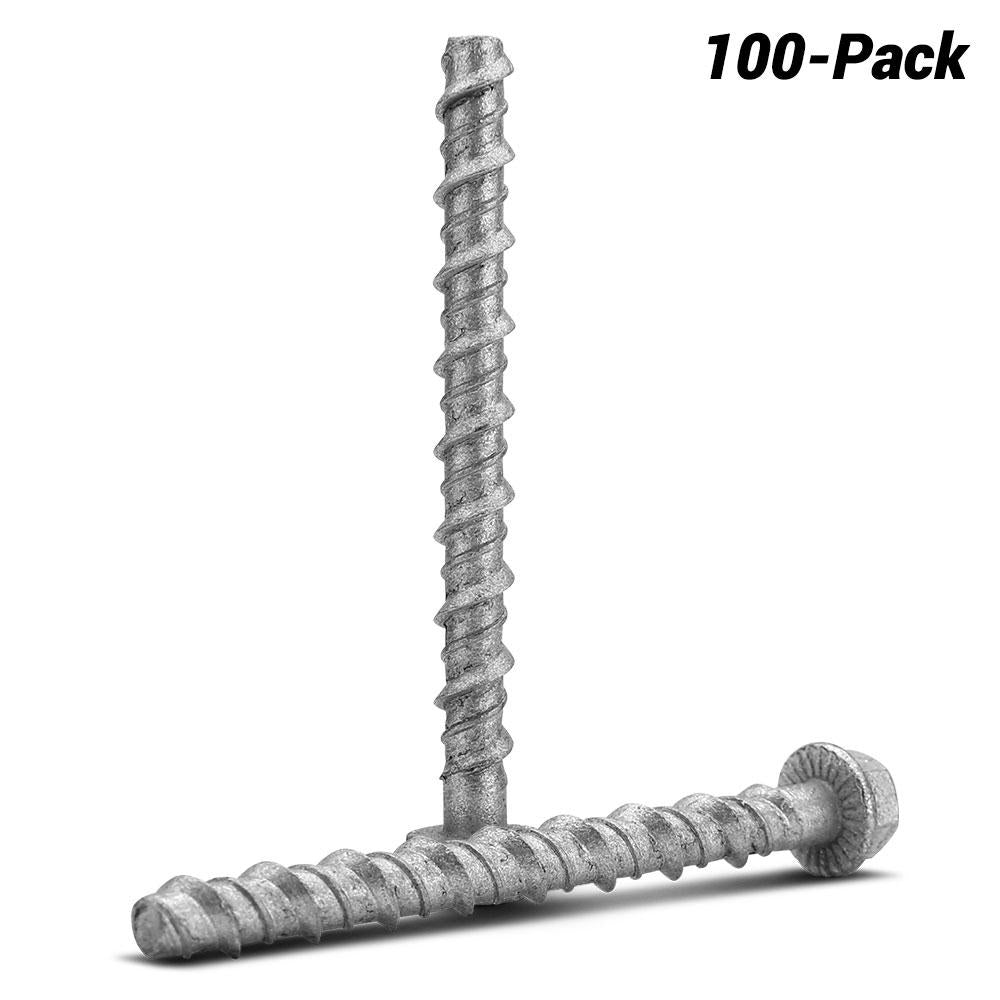 Fixed Fasteners F675GB 100-Pack 6 x 75mm Hex Flange Galvanised Concrete Screw Bolts