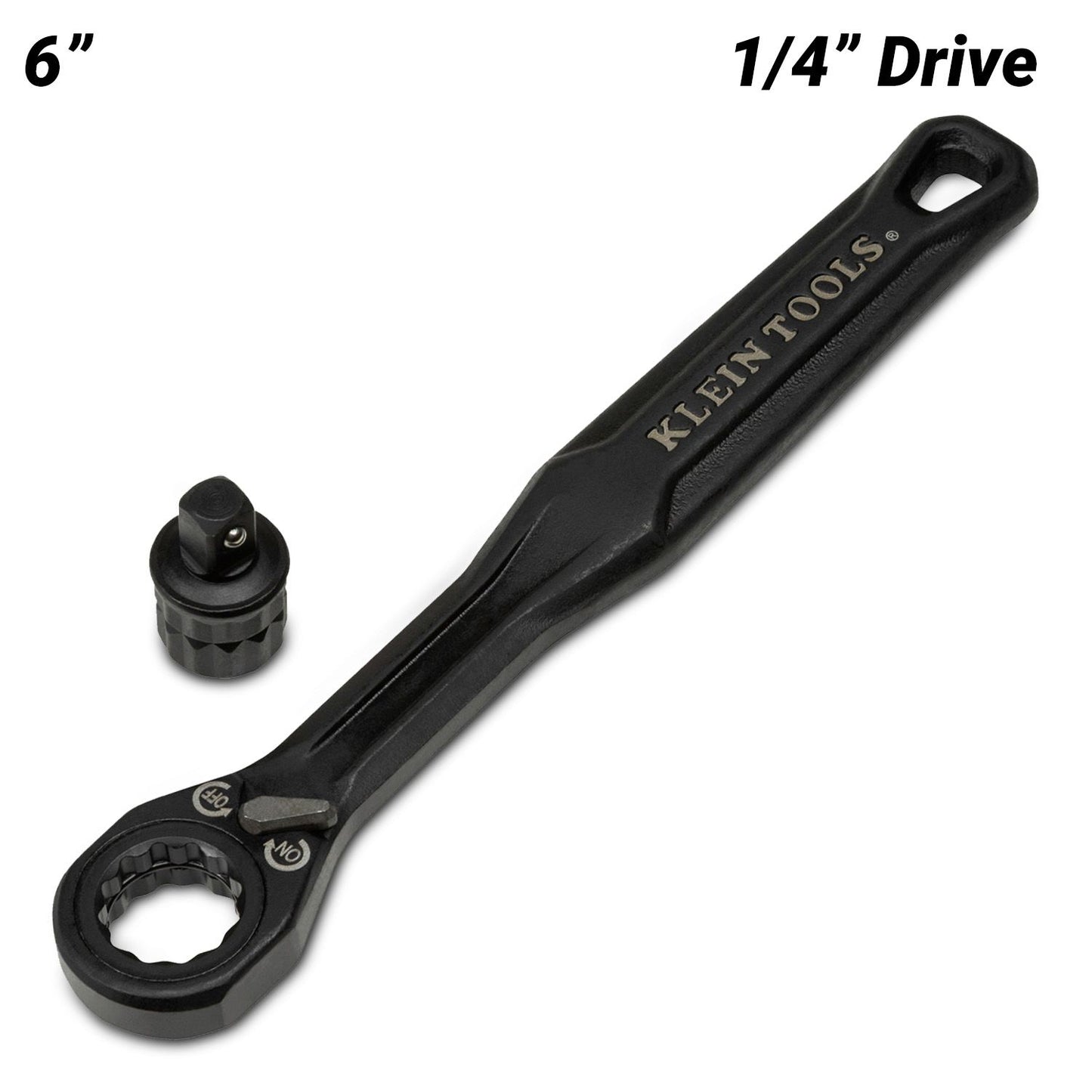 Klein A-65301ADP 6" KNECT Pass Through Ratchet (S) and 1/4" Drive Socket Adapter Set