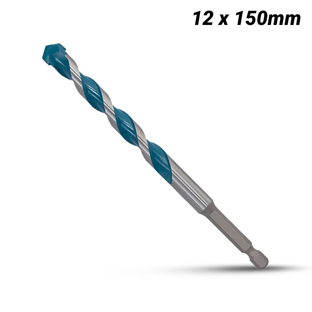 Makita E-15073 12 x 150mm 1/4” Hex Shank Multi-Material TCT Drill Bit