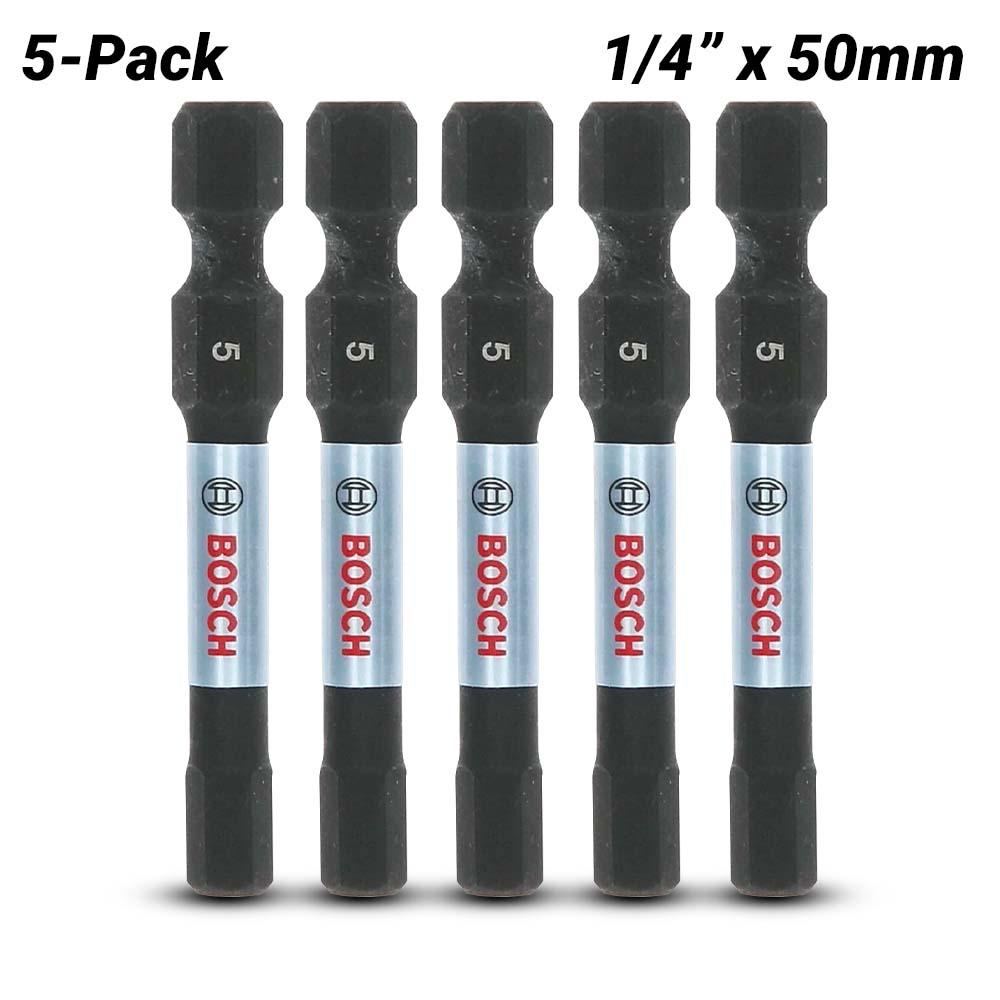 Bosch HEX 5MM 2 5PK (2.610.050.960) 5-Pack 1/4" 50mm HEX5 Impact Tough Screwdriver Bit