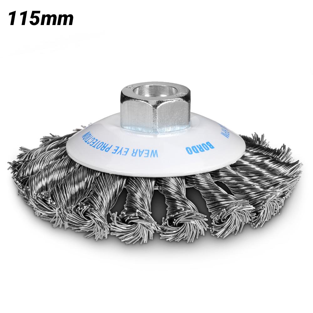 Bordo 5112-115-3.5 115mm 1 Row 0.50mm Steel Wire Twist Knot Bevel Brush