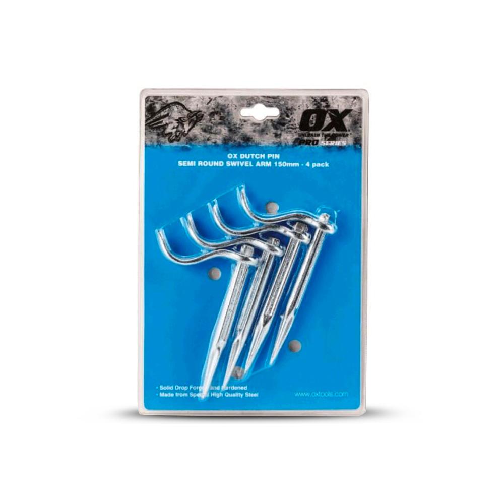 OX Tools OX-P100615 OX Professional Semi Round Dutch Pin, Fixed Arm - 4PK