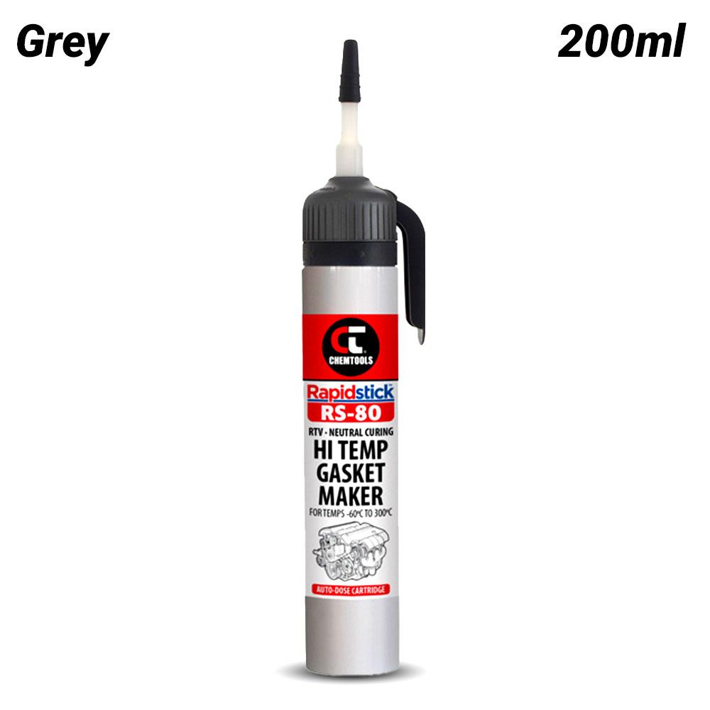 Chemtools CT-RS80-GY-200 200ml Auto-Dose Rapidstick™ RS-80 Hi Temp Gasket Maker Cartridge - Grey