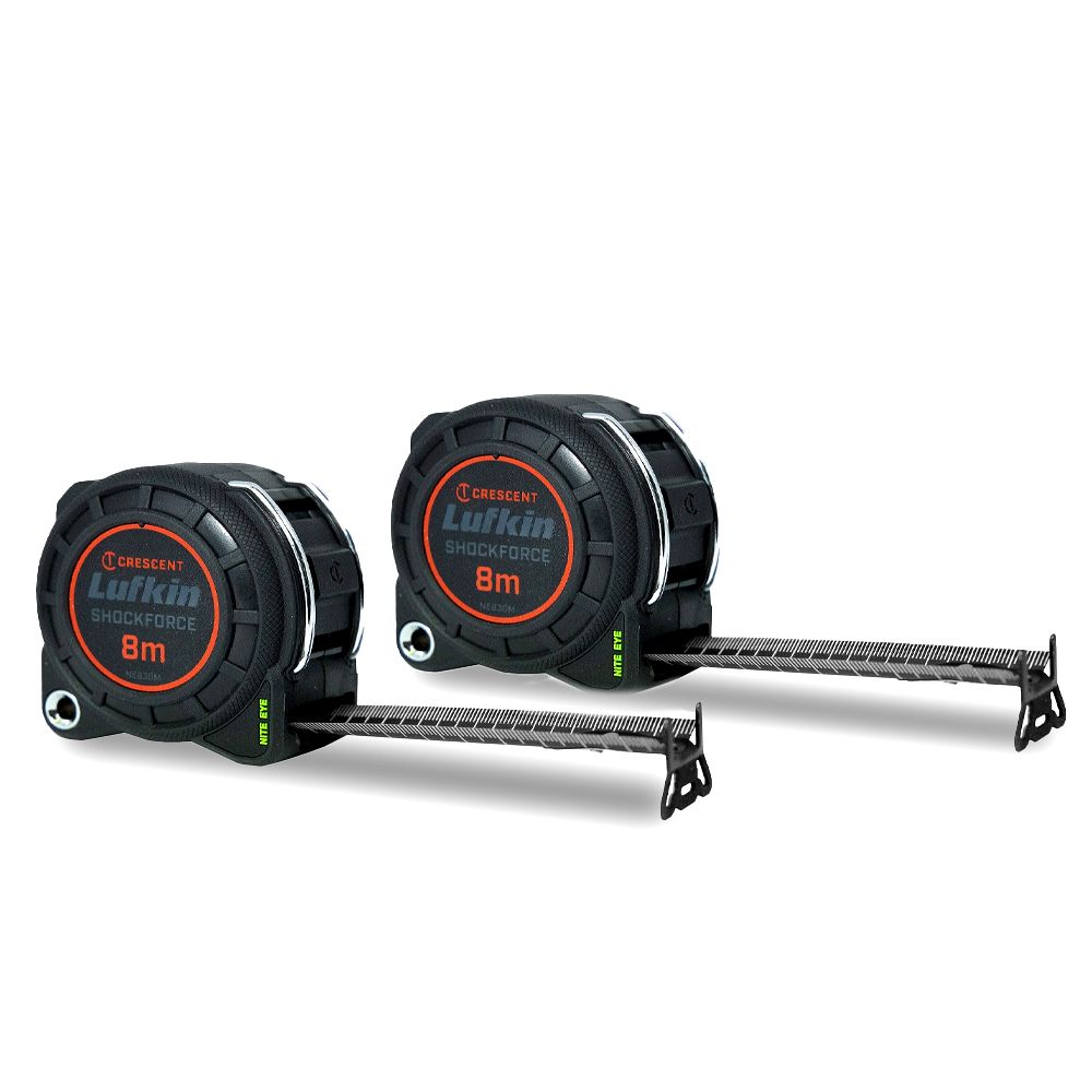 Lufkin NE830M2 2-Pack Shockforce Nite Eye 8m x 30mm Tape Measures